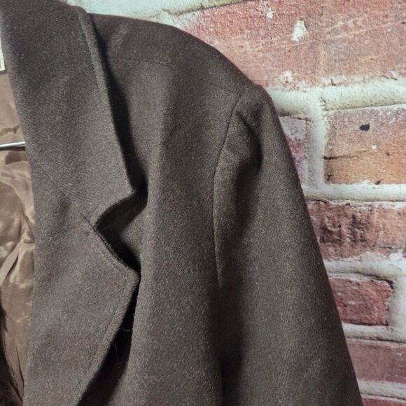 Trissis Blazer Jacket 44 | Vintage 90s Brown Wool Blend Single Breasted - Picture 3 of 6
